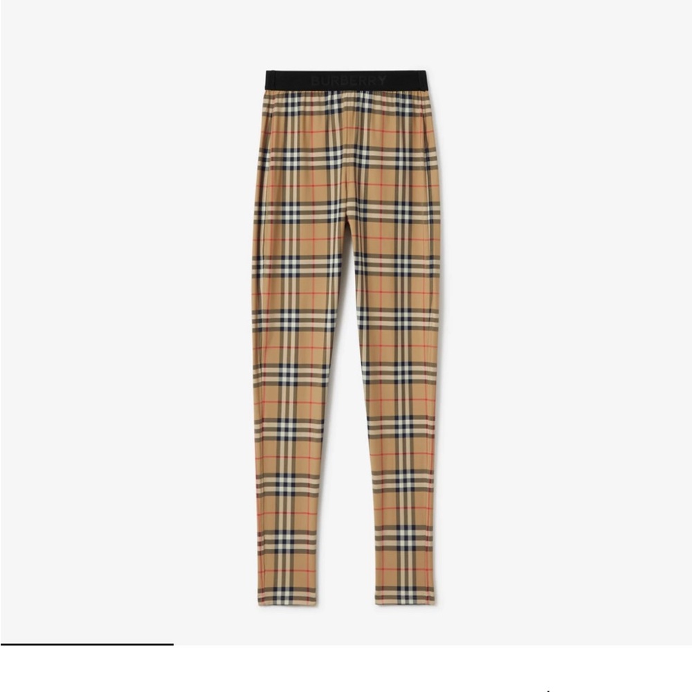 NWOT Burberry Beige and Black Plaid Leggings